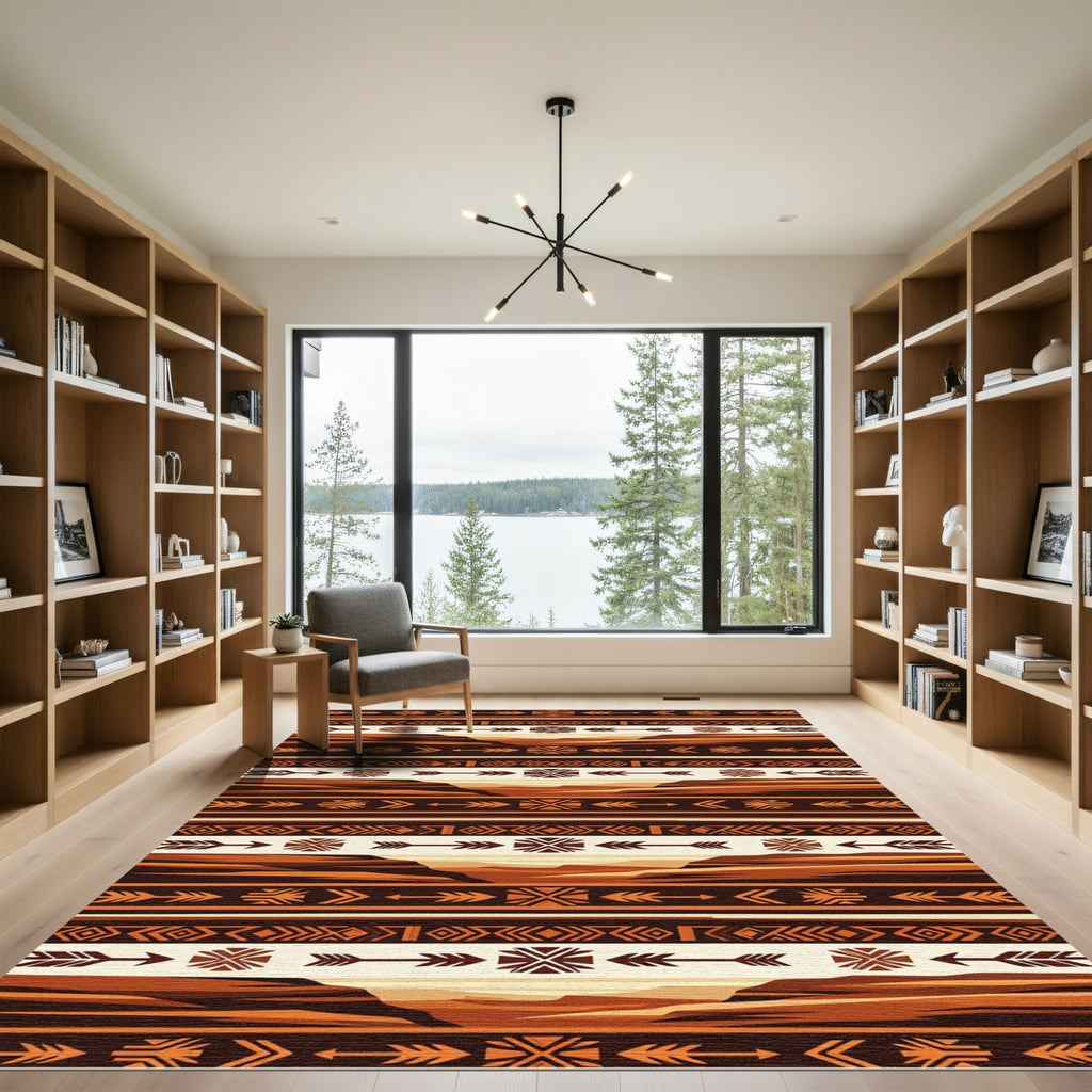 Terracotta Arrow Canyon Landscape Rug