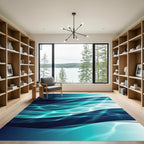 Deep Blue Aqua Wave Layers Rug