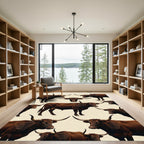 Choco Brown Longhorn Bull Farmstead Rug