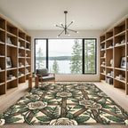 Cream Rose Trellis Botanical Garden Rug