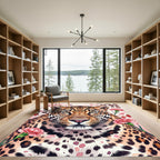 Leopard Carnation Floral Aesthetic Art Rug