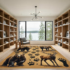Rustic Wildlife Moose Bear Elk Tracks Rug