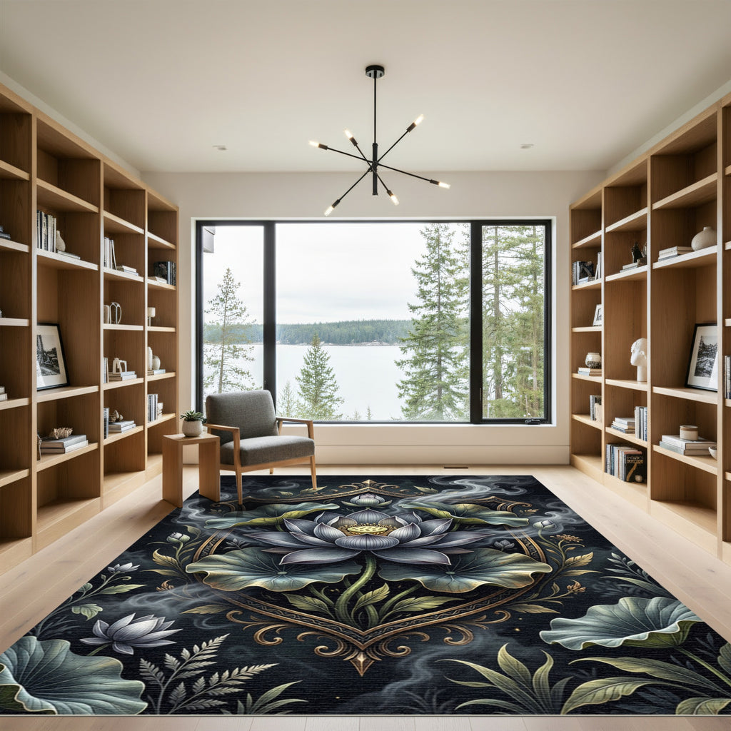 Ethereal Smoke Lotus Emblem Rug