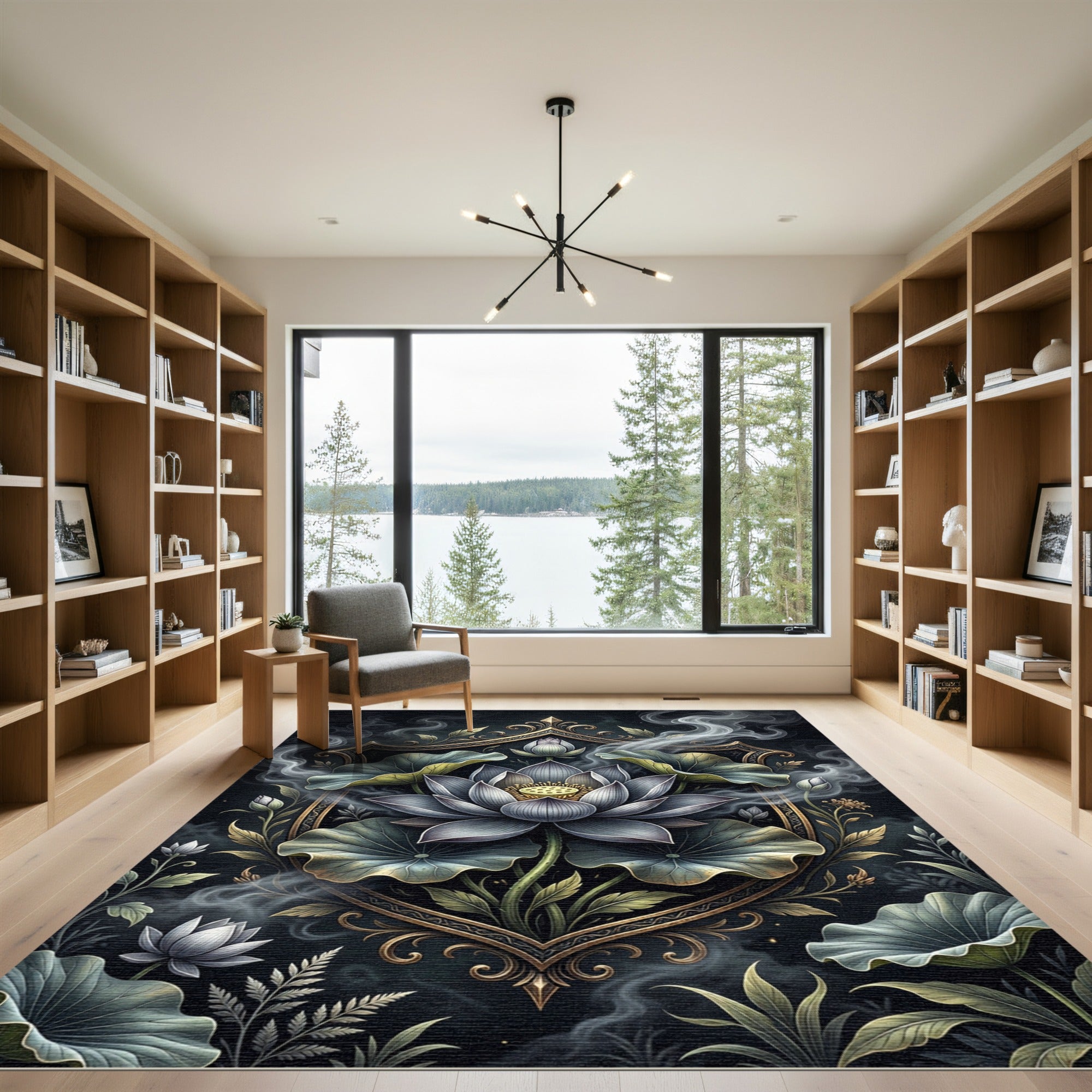 Ethereal Smoke Lotus Emblem Rug