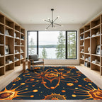 Atomic Orange Swirls Microscopic Wonders Rug