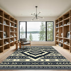 Geometric Monochrome Tribal Diamond Chevron Rug