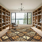 Earthy Tone Geometric Arrow Medallion Rug
