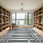 Silver Wood Grain Weave Texture Rug