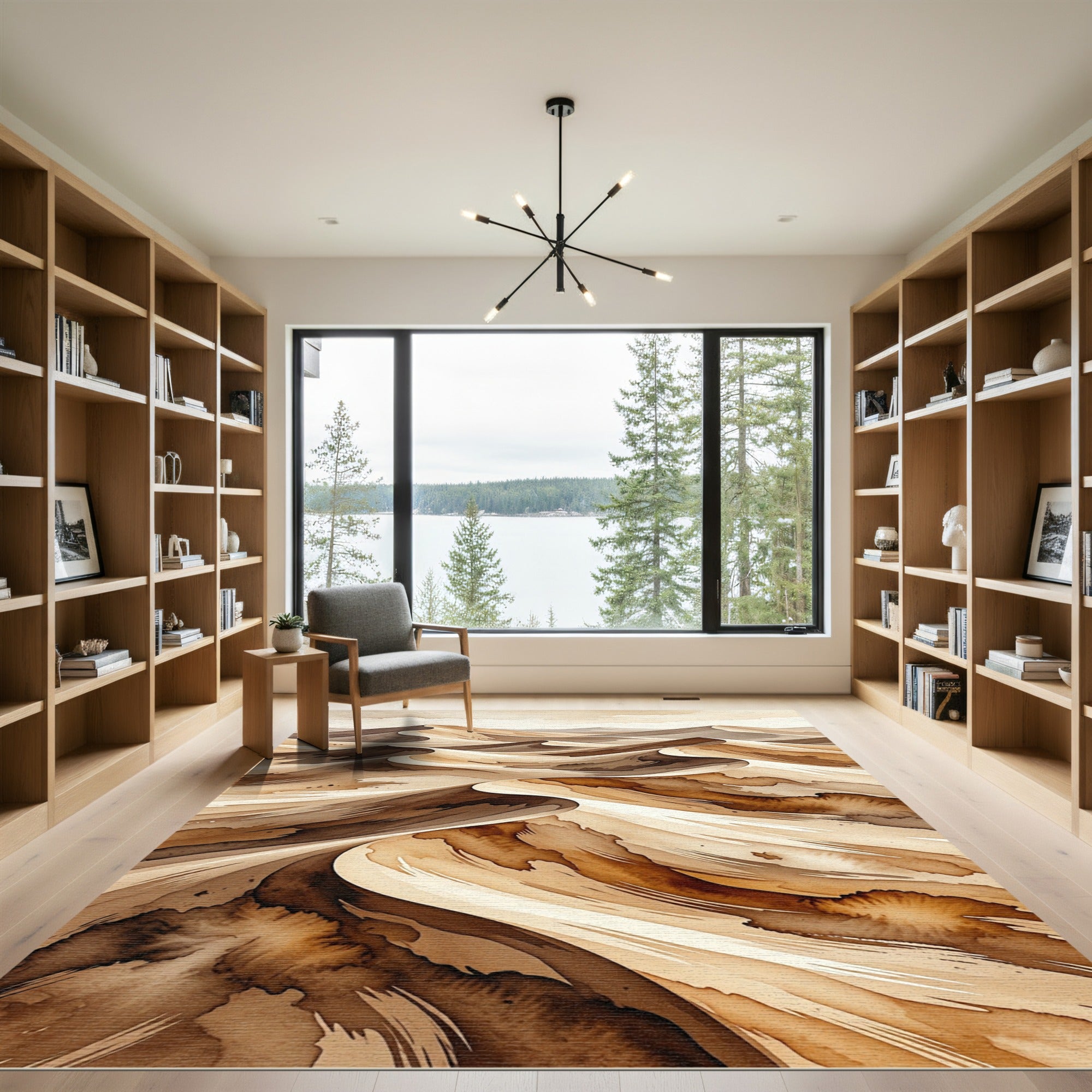 Earthy Sand Dune Landscape Wave Texture Rug
