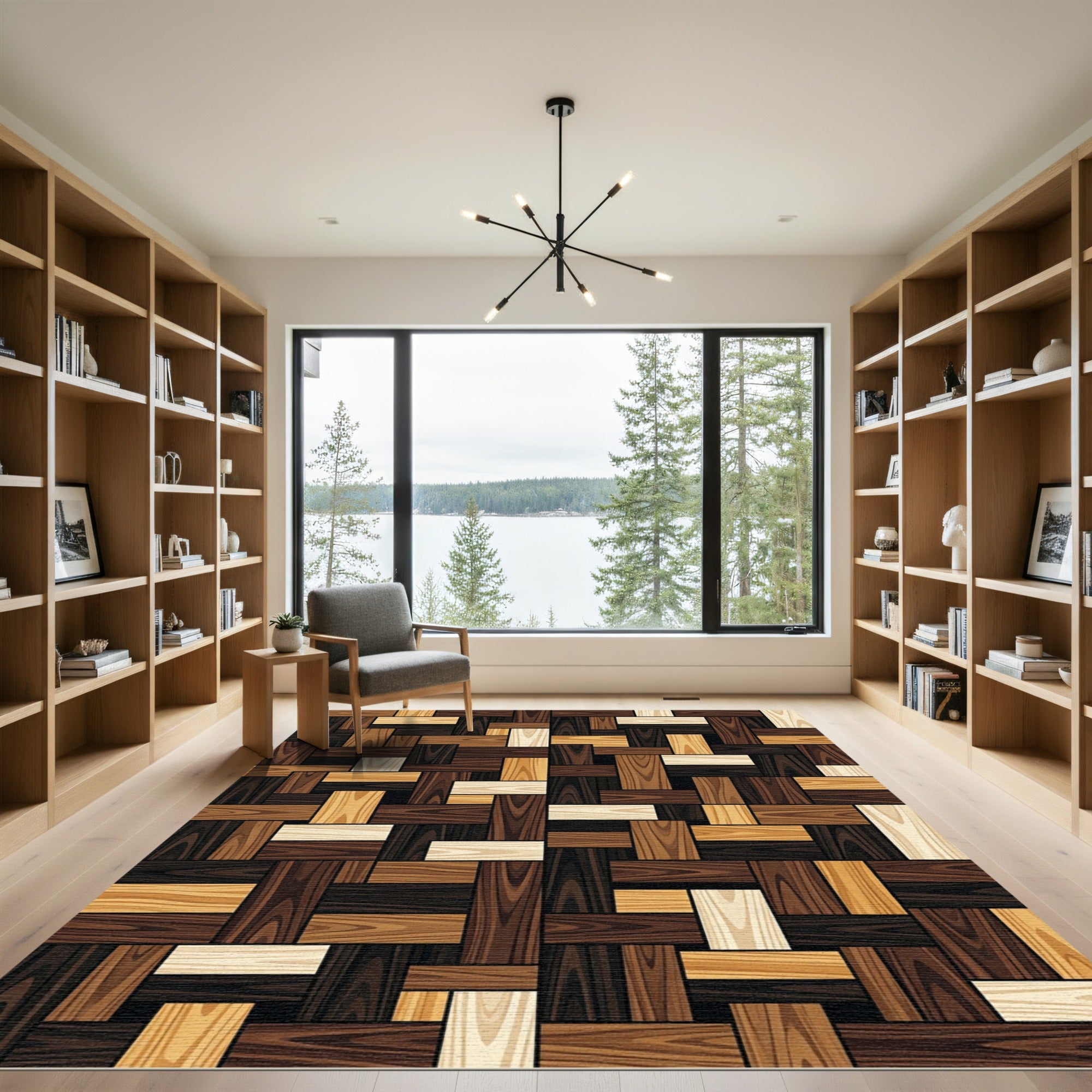Wooden Inlay Parquet InlaysRug Rug