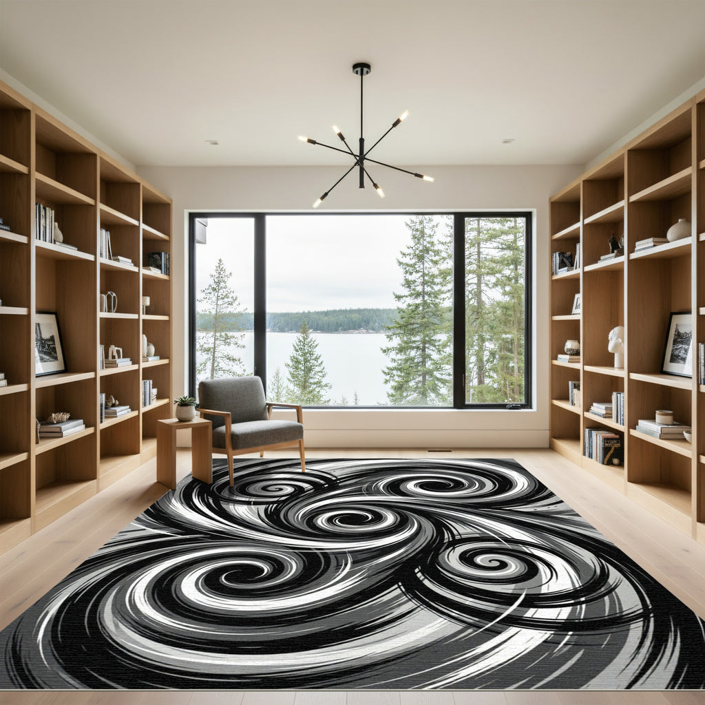 Monochromatic Swirl Vorticer Rug