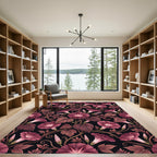 Mauve Morning Glory Botanical Floral Rug