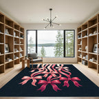 Elegant Pink Ribbons with Bows Rug