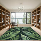 Lush Fern Foliage Botanical Garden Rug