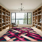 Muted Berry Stripe Overlap Rug