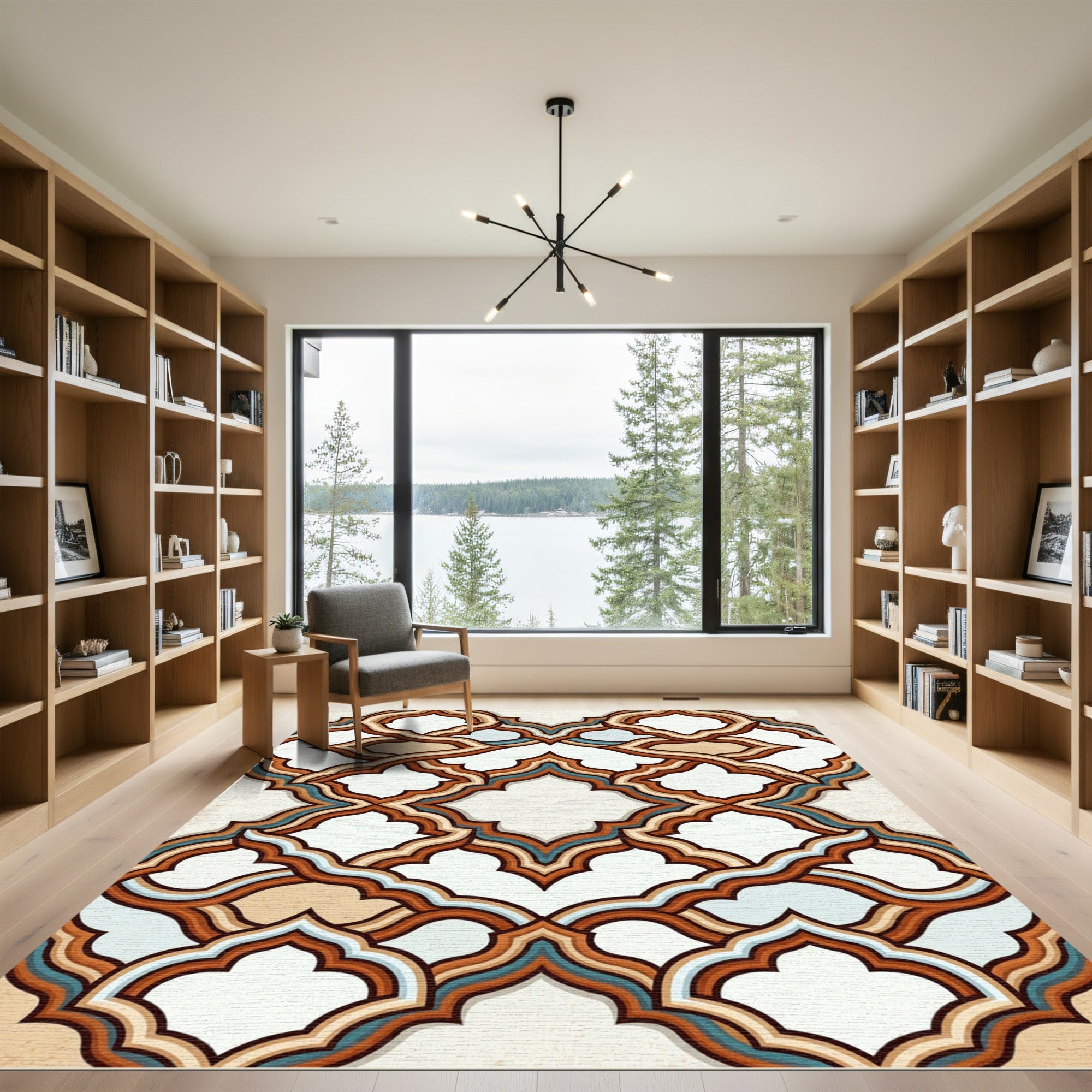 Earthy Tones Interlocking Quatrefoil Rug
