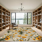 Sunny Wildflower Bouquet Botanical Meadow Rug