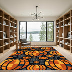 Geometric Orange Pumpkin Patch Rug