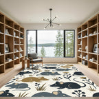 Whimsical Woodland Mouse Botanical Meadow Rug