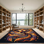 Fiery Phoenix Radiant Gold Purple Rug