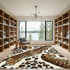 Sophisticated Golden Leopard Animal Spot Rug