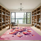 Watercolor Gradient Hearts Cluster Rug