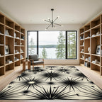 Black Starburst Shattered Glass Rug