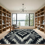 Monochromatic Smoky Ikat Diamond Rug
