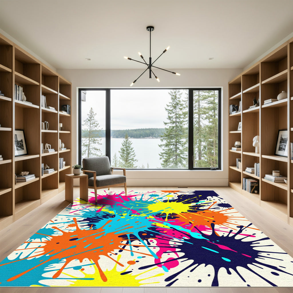 Vibrant Splatter Collection Abstract Expressionism Rug