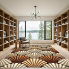 Art Deco Seashell Neutral Shell Pattern Rug