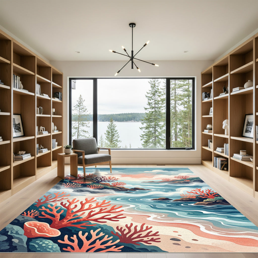Coral Coast Reef Ocean Landscape Rug