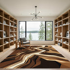 Abstract Earthen Layered Wave Rug