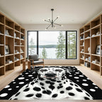 Black White Polka Dot Dalmatian Portrait Rug