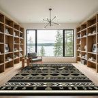 Ancient Egyptian Pyramids Geometric Sun Rug