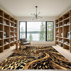 Golden Ocelot Chain Swirl Rug