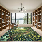 Enchanted Green Meadow Path Forest Rug