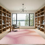 Soft Pink Gradient Dot Swirl Rug
