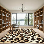 Warm Beige Leopard SpotsRug Rug