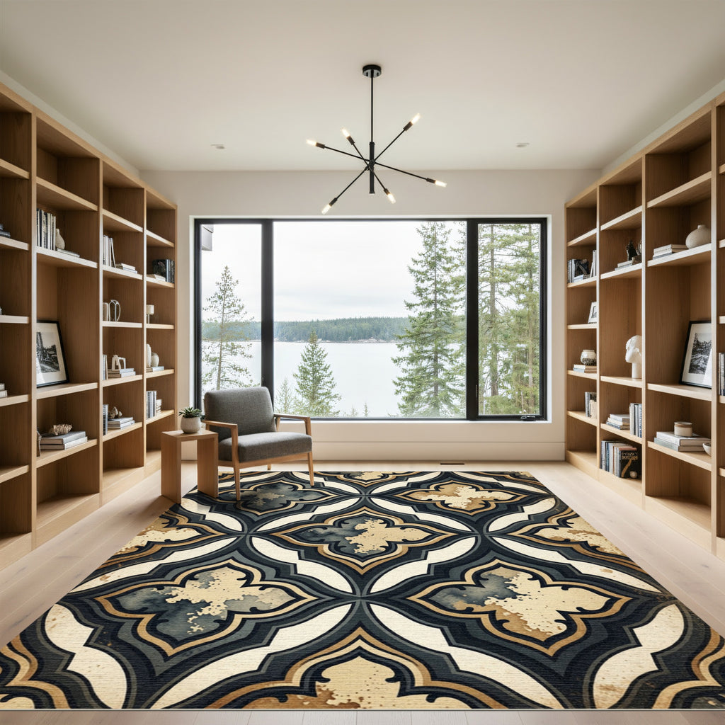Vintage Quatrefoil Medallion Arrangement Rug