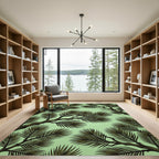 Olive Green Pine Branch Foliage Rug