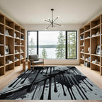 Dripping Ink Splatter Abstract Rug