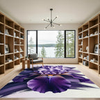 Majestic Purple Iris Botanical Art Rug