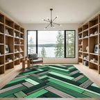 Sage and Forest Herringbone Weave Rug