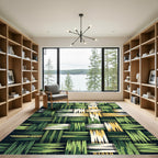 Woven Fern Leaf Stripe Rug