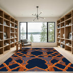 Ornate Azure Golden Archway Tapestry Rug