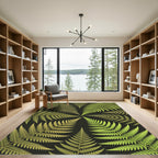 Radiant Green Fern Foliage Repeat Rug