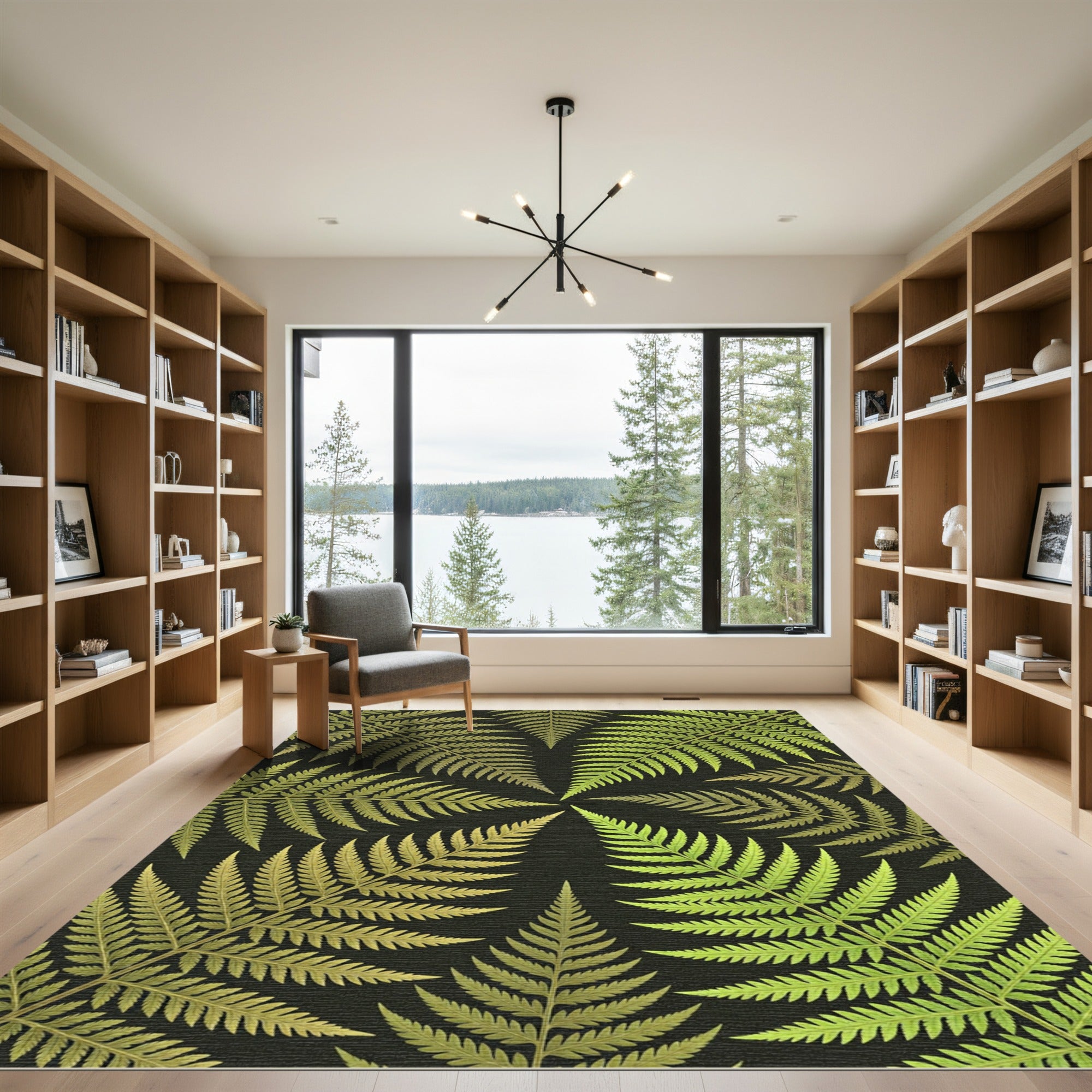 Radiant Green Fern Foliage Repeat Rug