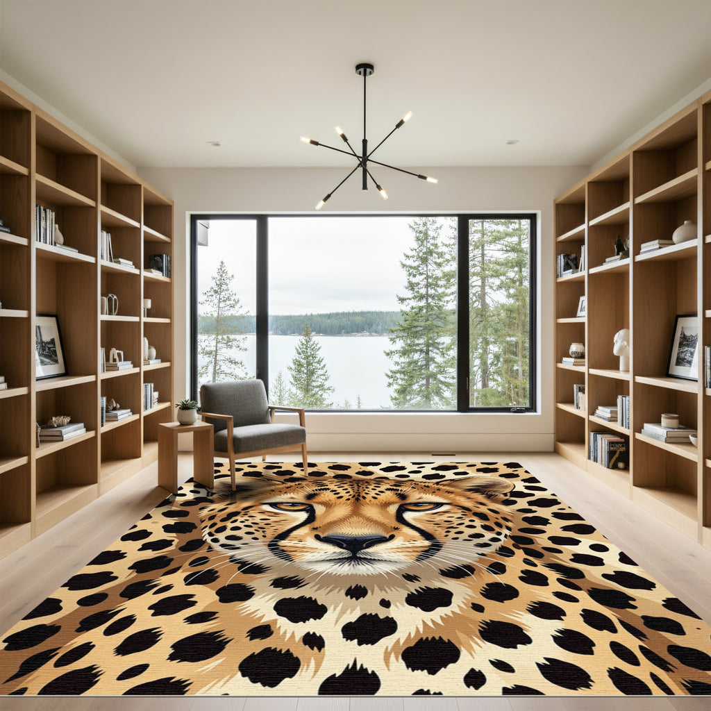 Golden Cheetah Spots Wild Animal Rug