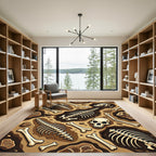 Fossilized Archaeological Excavation Earthy Bone Tones Rug