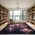 Radiant Rose Gold Fireworks Explosion Rug